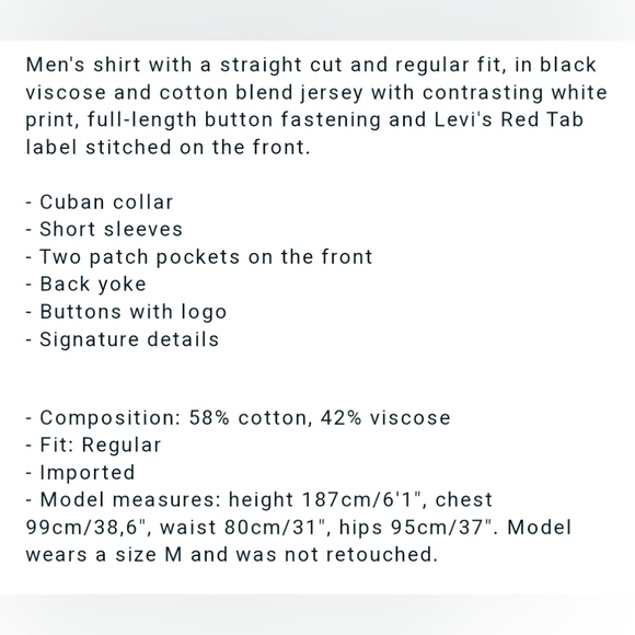 Levi's‎ Shirt Mens Medium Black Relaxed Fit Lightweight Button Up Short Sleeve M - Picture 4 of 13